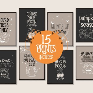 Halloween Art Mega Bundle Set, 15 Printables, Halloween Decor, Halloween Printable Wall Art, Halloween Gallery Wall, Spooky Decor