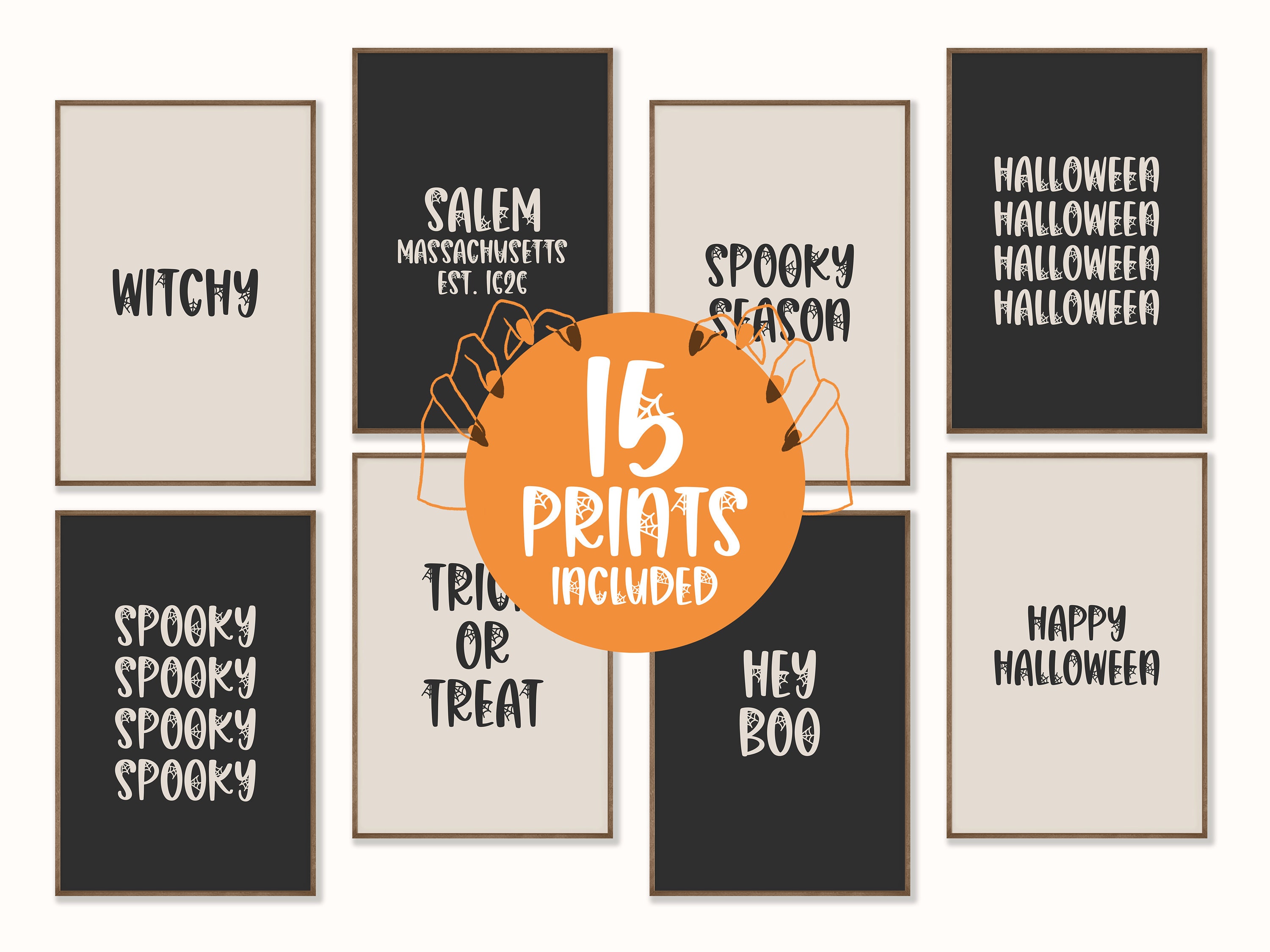 Halloween Decor Set of 15 Printables Halloween Gallery Wall - Etsy