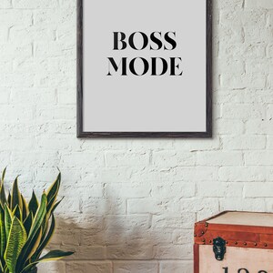 Bossläge, Kontorsdekor, Motiverande Utskrivbart, Tjejkontorstavla, Väggkonststavla bild 10