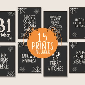 Halloween Mega Bundle, Set of 15 Printables, Halloween Decor, Halloween Gallery Wall, Halloween Printable Wall Art, Trendy Halloween Decor