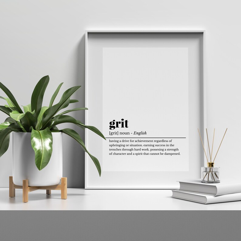 Grit Definition Printable Wall Art Grit Print Grit Poster Etsy