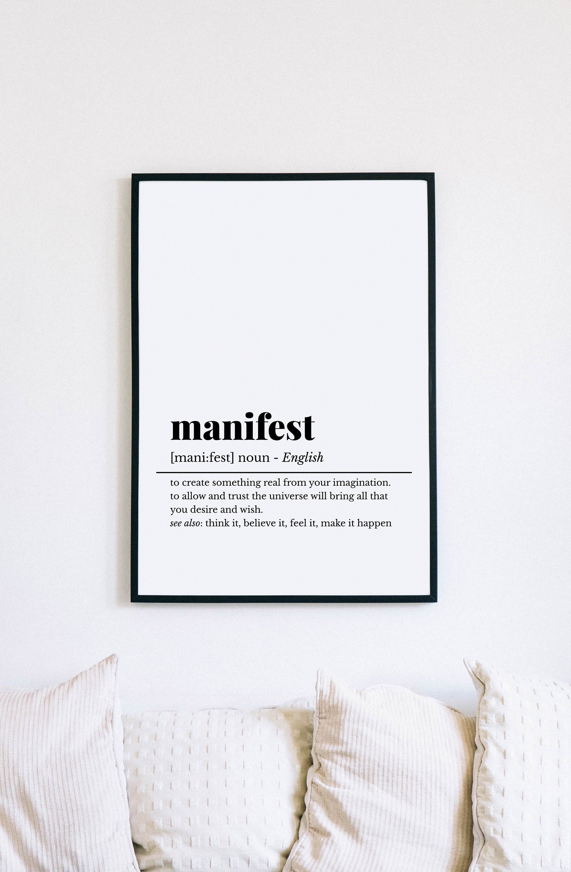 Manifest Definition Print Printable Wall Art Inspirational - Etsy