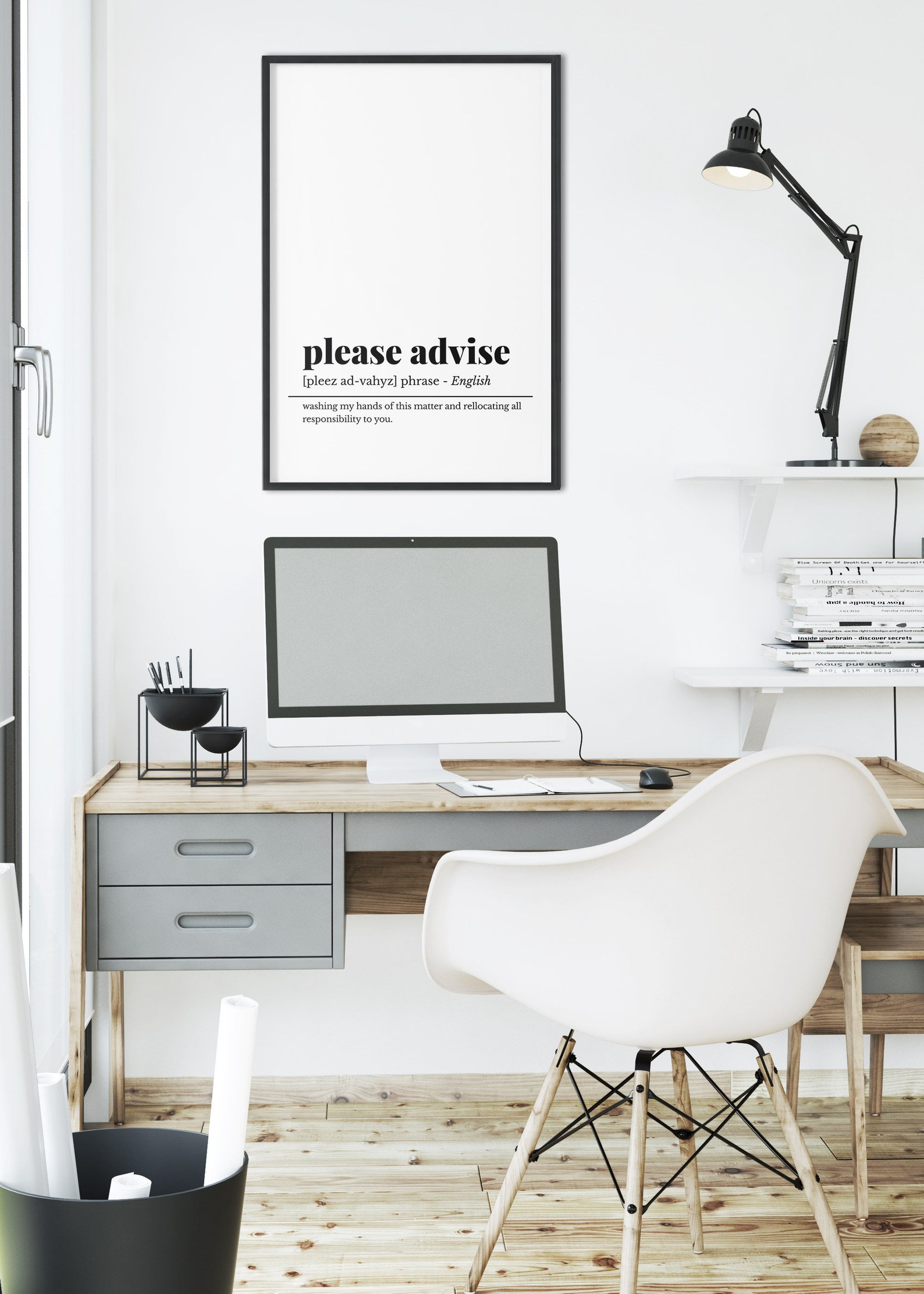 Funny Home Office Decor Office Wall Art Please Advise | Etsy