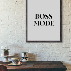 Bossläge, Kontorsdekor, Motiverande Utskrivbart, Tjejkontorstavla, Väggkonststavla bild 9