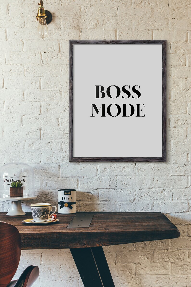 Bossläge, Kontorsdekor, Motiverande Utskrivbart, Tjejkontorstavla, Väggkonststavla bild 9