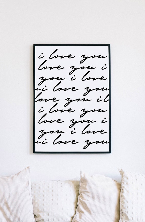 I Love You Wall Art Print Retro Wall Decor Valentines Day Etsy