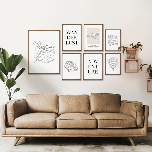 Travel Gallery Wall Prints, Travel Poster Bundle, Wanderlust Wall Art, Modern Travel Gallery Wall Art, Adventure Awaits, Bedroom Wall Art