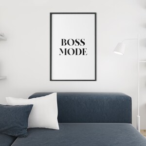 Bossläge, Kontorsdekor, Motiverande Utskrivbart, Tjejkontorstavla, Väggkonststavla bild 7