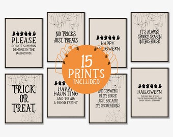 Halloween Bundle, 15 Halloween Printables, Spooky Decor, Vintage Halloween Decor, Halloween Printable Wall Art, Halloween Gallery Wall