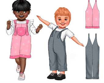 Baby Overalls Size 0000-3 PDF Sewing Pattern