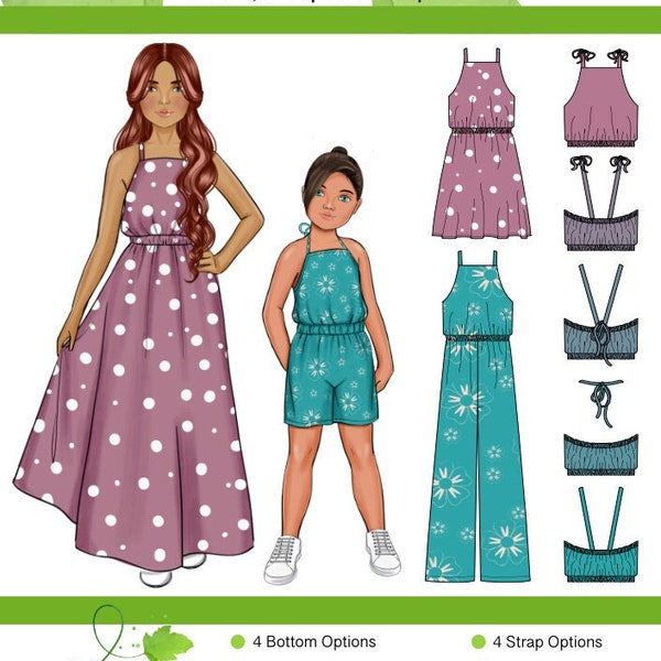 Alder - Jumpsuit, Romper, Dress and Maxi PDF Sewing Pattern - Size 3-14
