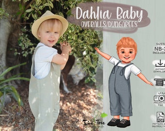 Baby Overalls Size 0000-3 PDF Sewing Pattern