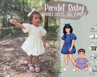 Baby Bubble Hem Dress and Romper NB - 3 PDF Sewing Pattern