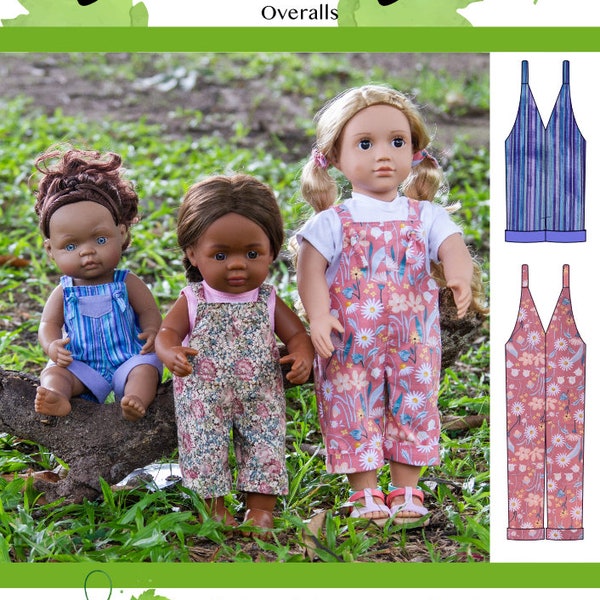 Doll Overalls 3 Sizes PDF Sewing Pattern