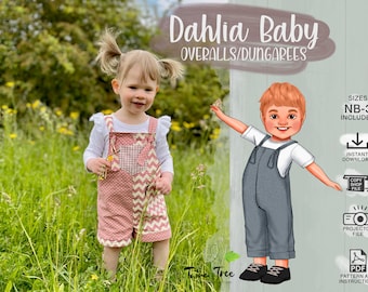 Baby Overalls Size 0000-3 PDF Sewing Pattern