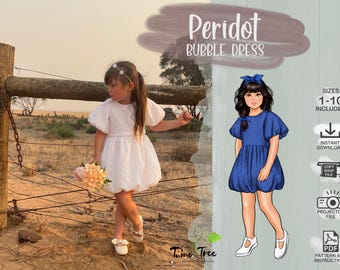 Kids Bubble Hem Dress 1 - 10 PDF Sewing Pattern