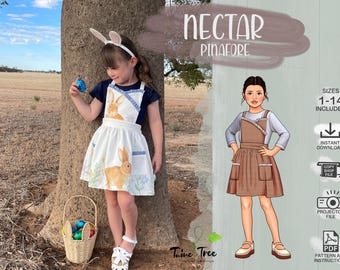 Kids Pinafore Dress 1 - 14 PDF Sewing Pattern