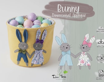 Bunny Applique PDF Sewing Pattern - 4 Views Included