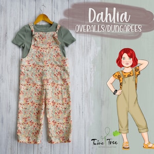 Kids Size 3-14 Overalls PDF Sewing Pattern