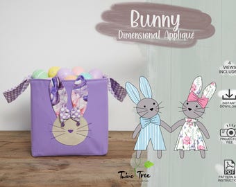 Bunny Applique PDF Sewing Pattern - 4 Views Included