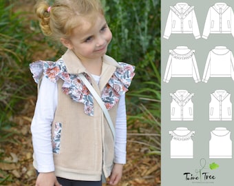 Kids Jacket and Vest Size 1 - 14 PDF Sewing Pattern