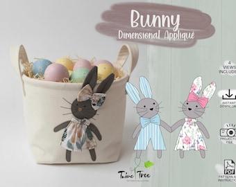 Bunny Applique PDF Sewing Pattern - 4 Views Included