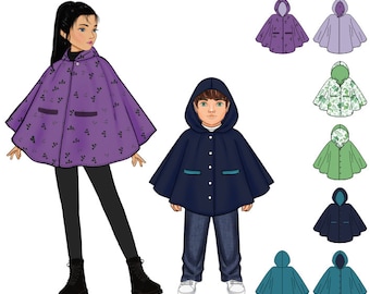 Clove - Kids Size 1-14 Cape PDF Sewing Pattern