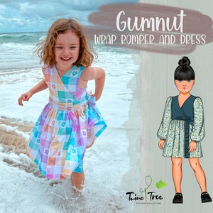 Wrap Romper & Dress PDF Sewing Pattern Kids Sizes 2-14