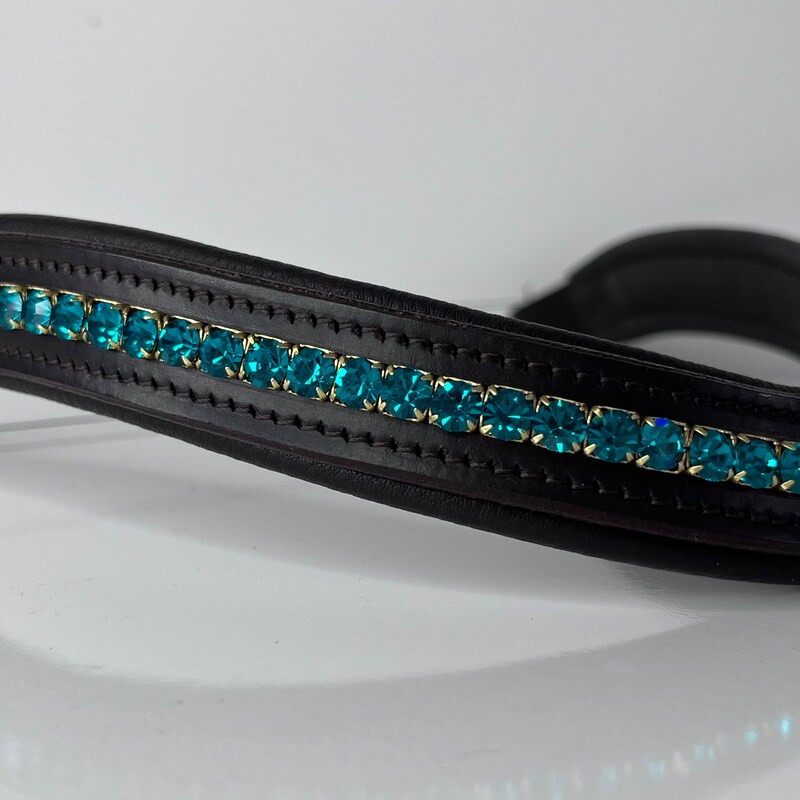 thumbnail image 2 of FSS Comfort Padded Leather Browband For Horse - 5/8" Wide, Raised, Black (Pony To Draft Sizes) 2 of 6