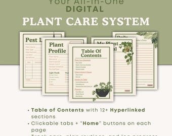 Digital Houseplant Care Binder for GoodNotes – Plant Tracker, Garden Journal, Watering Schedule, Pest Log, Printable PDF, iPad Planner
