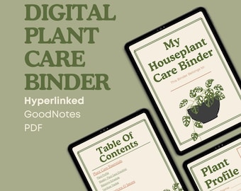 Digital Houseplant Care Planner for GoodNotes – Hyperlinked Plant Tracker & Printable Journal