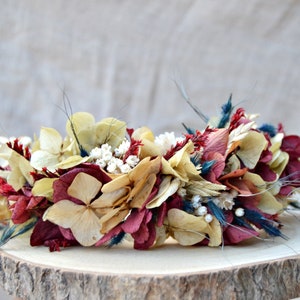 Mezza corona di fiori secchi da sposa / Accessori per capelli della sposa /  Copricapo di lavanda inglese con cipria rosa acceso con pettine per capelli  abbinato -  Italia