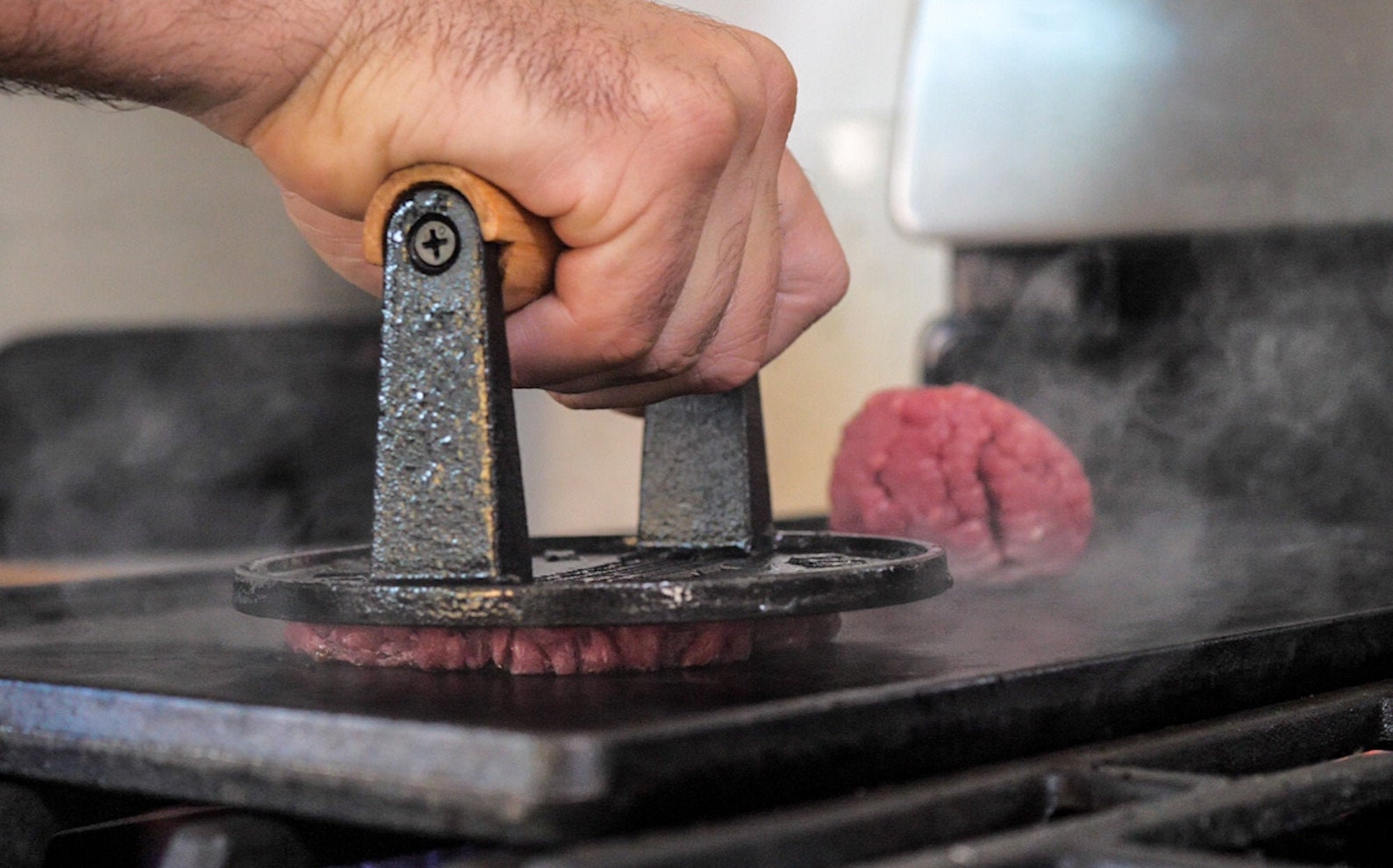 The Burger Smasher Cast Iron Burger Press Cook Perfect Etsy