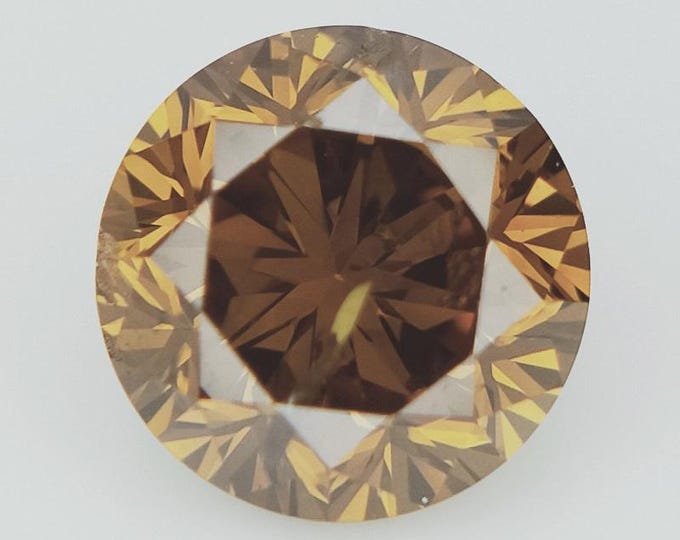 NAGL Lab-Certified, Natural, Untreated, .52 Carat, Brilliant Round Cut, FANCY DEEP Color Orange Diamond