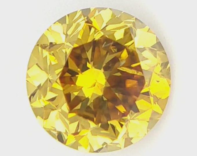 GIA Lab-Certified, Natural, Untreated, .41 Carat, Brilliant Round Cut, SI Clarity Yellow Diamond