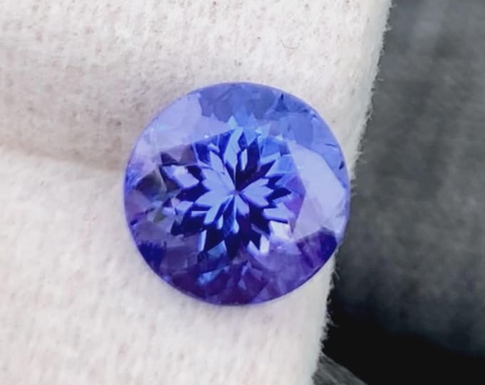 Natural, 2.20 Carat, Brilliant Portuguese Round Cut, Eye Clean, AAA Top Color Tanzanite!