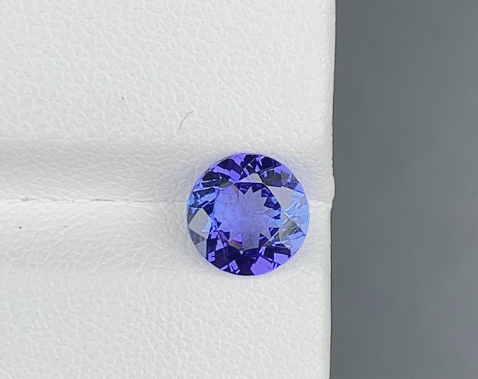 Natural, 1.85 Carat, 8MM Calibrated, Brilliant Portuguese Round Cut, Eye Clean, AAA Top Color Tanzanite