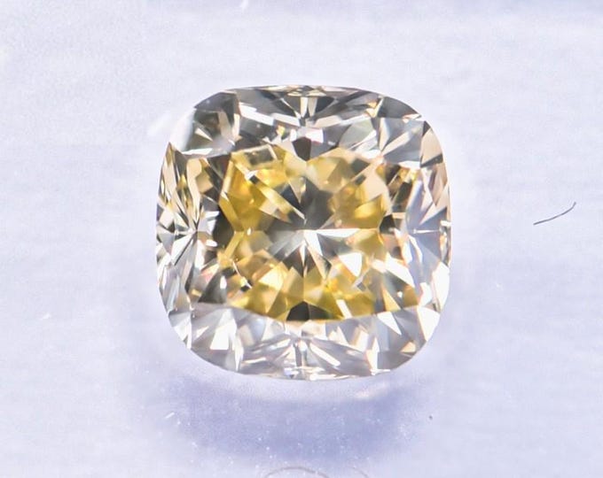 IGI Certified, NATURAL, Untreated, 1.02 Carat, Cushion Cut, CLEAN, VS2 Clarity Fancy Yellow Diamond, Full Of Sparkle And Fire!
