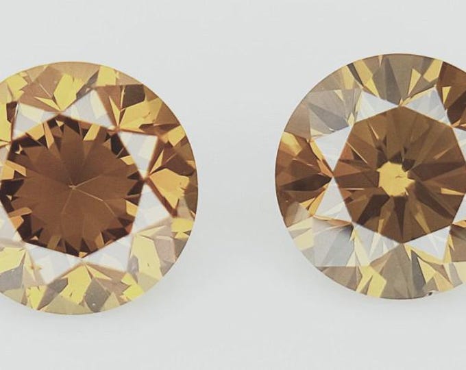 GIA Certified, Natural, Untreated, .47 TCW Pair, Brilliant Round Cut, Fancy Deep Multi-Colored Diamonds