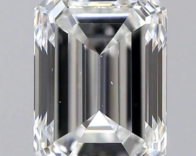 IGI Certified, NATURAL, .60 Carat, Emerald Cut, VS2 Clarity, E Color, White Diamond!