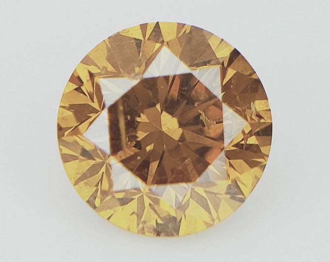 NAGL Lab-Certified, Natural, Untreated, .51 Carat, Brilliant Round Cut, FANCY DEEP Color Orange Diamond