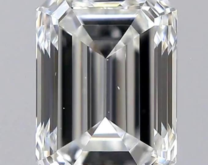 GIA Certified, NATURAL, .60 Carat, Emerald Cut, VS2 Clarity, E Color, Inscripted White Diamond!