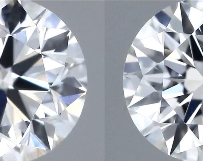 GIA Certified Natural Diamond Pair, 1.02 TCW, Round Brilliant Cut, D VVS2