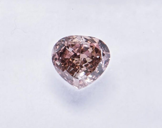IGI Certified, Natural, Untreated, .50 Carat, Pear Cut, SI2 Clarity, RARE Fancy, Purple-Pink Diamond!
