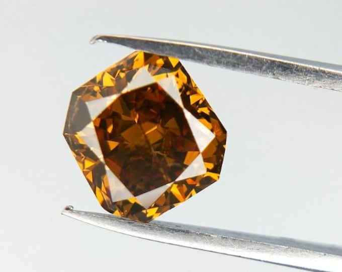 Orange FIRE! NAGL Lab-Certified, LARGE, Natural, Untreated, Radiant Cut Fancy Dark, Multi-Colored Diamond! Appraised at 4,325 Dollars!