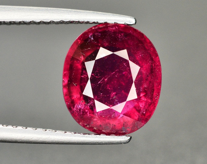 Stunning, Perfect "Raspberry" Color, LARGE, Rubellite Tourmaline! NAGL Appraised at 2,750 Dollars!