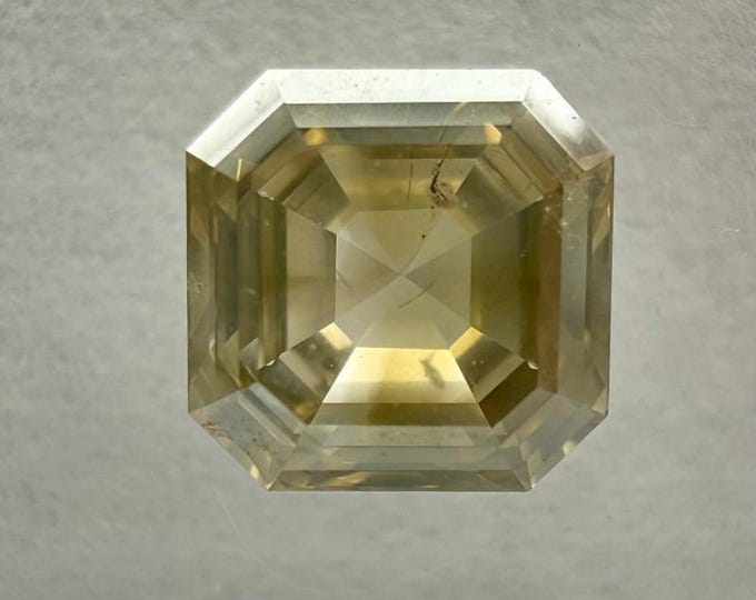 IGI Lab Certified, Natural, Untreated, .77 Carat, Square Emerald Cut, SI2 Clarity, Yellow Diamond