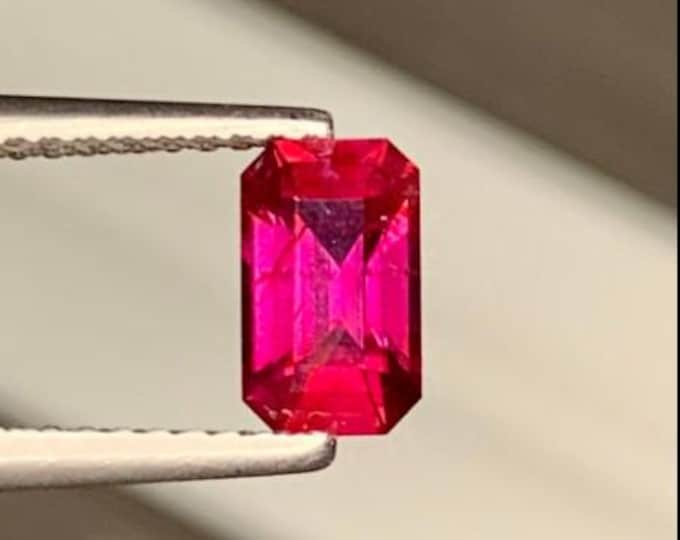 Double-Lab-Certified, Unheated, Untreated, Clean 1.02 Ct, Rectangular-Cut Ruby, Appraised for 5,700 Dollars