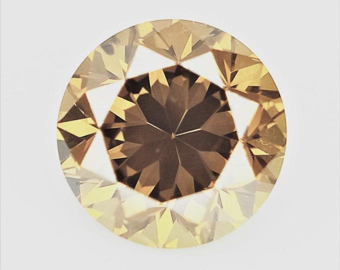 GIA Lab-Certified, Natural, .40 Carat, Brilliant Round Cut, SI Clarity, Multi-Colored Orangey Diamond