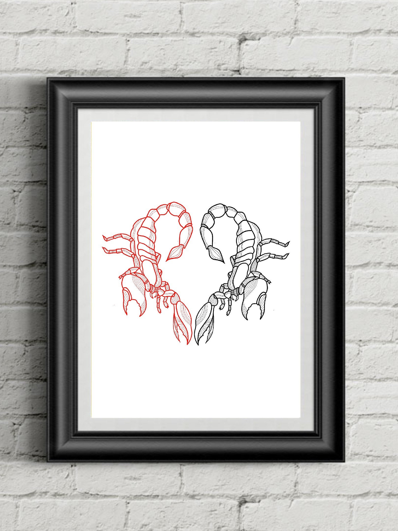 Scorpion and heart tattoo  vector clipart